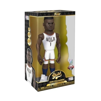 Immagine di Funko Gold 12&quot; NBA: Pelicans Zion Williamson (Home Uni) Probabilità di 1/6 per la Variante ChaseASE Figura D&#039;azione in Vinile da Collezione Idea Regalo il Compleanno e Display