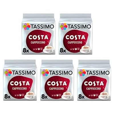 Immagine di TASSIMO Costa Cappuccino 16 discs, 8 servings (Pack of 5, Total 80 40 servings)