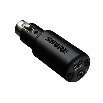 Immagine di Shure MVX2U Interfaccia digitale XLR to USB con jack per cuffie, preamplificatore integrato controllo del guadagno di 60 dB, monitoraggio senza latenza, alimentazione phantom 48V