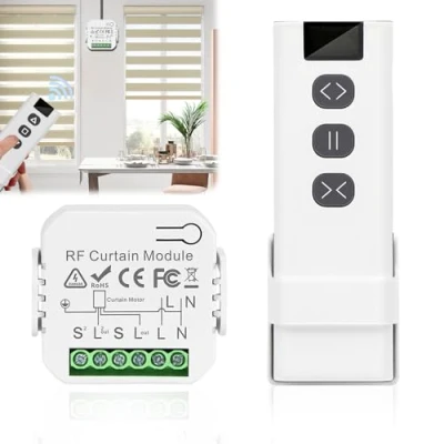 Immagine di Nizirioo Set di controllo radio per tapparelle, persiane e tende da sole composto telecomando RF + modulo ricevitore, portata fino a 100 m