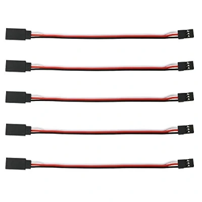 Immagine di GTIWUNG 5 Pezzi Servo di Estensione per RC, 6&quot;/150mm Extension Cable, 3 Pin Maschio a Femmina RC Cavo, Filo JR Connettore Spina Aereo