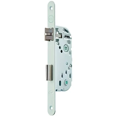 Immagine di Yale Serratura da incasso a condanna, asse 40 mm, baule 135 certificato NF Livello 2, Y73R A40/B/SC, stecca reversibile, testa tonda, porta bagno e wc, bianco, innesto incluso,