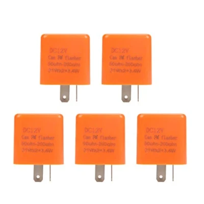 Immagine di Akozon Correzioni di LED Flasher Relè Lampeggiatore Elettronico 2 Pin 5pz 12V per Indicatore Direzione Lampada Motorcycle Blinker a Regolabile