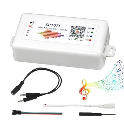 Immagine di VIPMOON SP107E Controller Bluetooth Musicale per Striscia LED, Controllore della LED con APP, DC 5 24V Strisce WS2811 WS2812B WS2801 [Classe di efficienza energetica A]