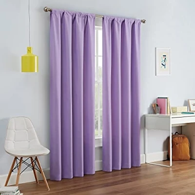 Immagine di Eclipse Kendall Tenda Oscurante per Finestra, Moderna, Termica, con Tasca Asta, Camera da Letto o Soggiorno (1 Pannello), Tessuto in Microfibra di Poliestere, Viola Chiaro, 42 x 95