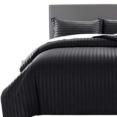 Immagine di MOONLIGHT20015, set copripiumino king size, morbido, con 2 federe, a righe nere