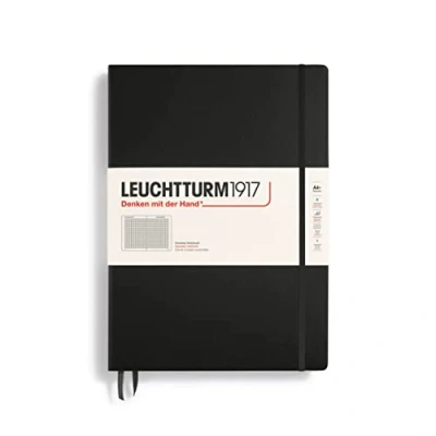 Immagine di LEUCHTTURM1917 307959 Taccuini Master Classic (A4+), Copertina rigida, 235 pagine numerate, Nero, Quadretti