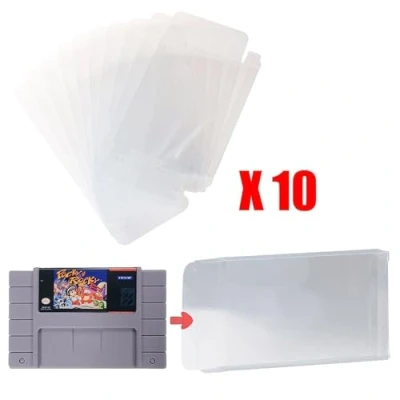 Immagine di Mcbazel LOT 10 SNES Custodia Protettiva Trasparente per Cartucce di Giochi Super Nintendo (Set 10)
