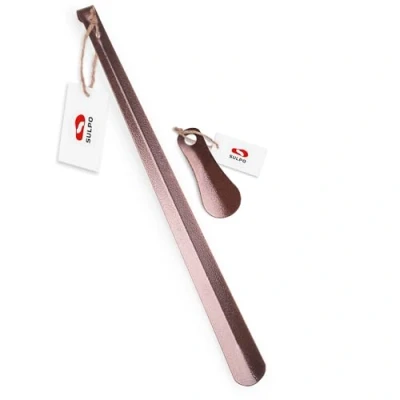 Immagine di SULPO Set di 2 pezzi 12cm &amp; 66cm Robusto Calzascarpe in acciaio inox lungo corto metallo con foro per appendere