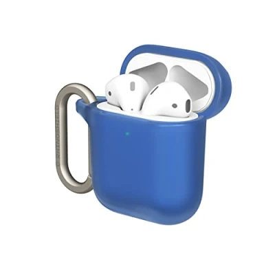 Immagine di RHINOSHIELD AirPods Case with Carabiner Compatible Apple [AirPods Serie 2/1] Military Grade Drop Protection, Scratch Resistant, Wireless Charging [Cobalt Blue, Standard Set]