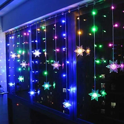 Immagine di Klighten Tenda Luci LED, cascata, Strisce 96er Led 3.5 * 0.65m Stringa 8 Modalità Impermeabili IP44, per finestra, porta, patio, giardino, feste, Natale (RGB)