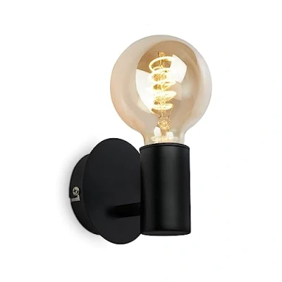Immagine di BRILONER Lampada da parete per interni, bagno, a prova di schizzi il specchio, 1x E27, Nero