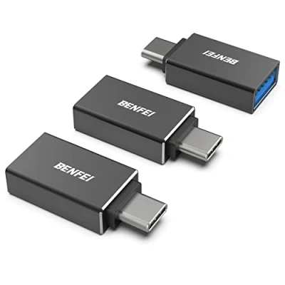 Immagine di BENFEI adattatore da USB C a 3.0, confezione 3 un maschio femmina, compatibile con MacBook 2018 2017 2016, Samsung Galaxy Note 8, S8 + S9, Google Pixel, Nexus,