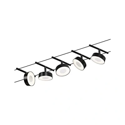 Immagine di Paulmann WS DC Circle Sistema di illuminazione completo su cavo Nero (opaco), Cromo