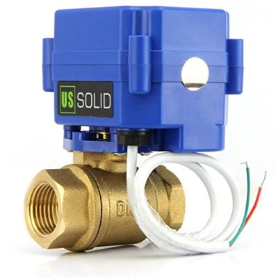 Immagine di U.S. Solid, valvola a sfera motorizzata normalmente aperta, da 1&quot;, elettrica DN25 in ottone con porta standard, 9 24 V CA/CC e 2 fili setup auto return