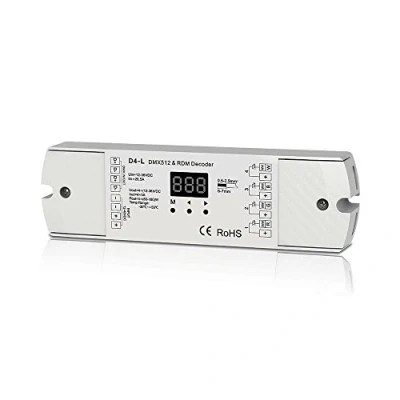 Immagine di 4CH 5A/CH Constant Voltage DMX512 &amp; RDM Decoder RGBW Controller 4 Channel Dimming 12 24V Output PWM