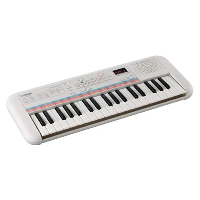Immagine di Yamaha Digital Keyboard Remie PSS E30, Tastiera Digitale per Bambini Portatile e Leggera, con 37 Mini Tasti Funzioni di Apprendimento, Compatibile le Cuffie HPH, Bianco