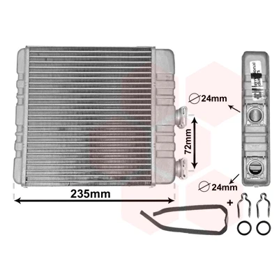 Immagine di VAN WEZEL 37006321 Radiatore Riscaldamento con accessori *** IR PLUS OPEL: Zafira B, A, Astra G Sedan