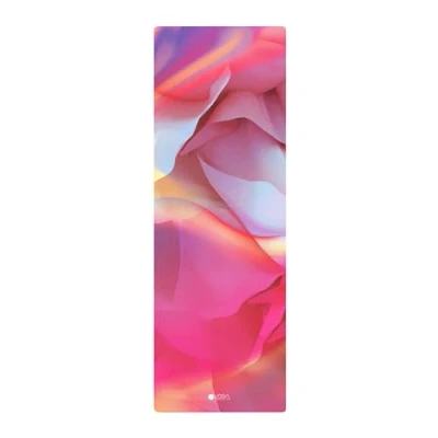 Immagine di yoga DESIGN LAB Tappetino da 2 in 1 + asciugamano ecologico di lusso, ideale per hot yoga, Power, Bikram, Ashtanga, sudore, qualità studio, include tracolla il trasporto, colore rosa,