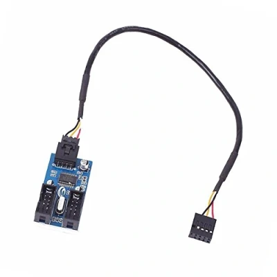 Immagine di iHaosapce Scheda Madre USB 2.0 9 pin Header da 1 a 2 Hub di estensione Splitter Adapter Cavo 30 cm interno adattatore connettore Moltiplicatore porte