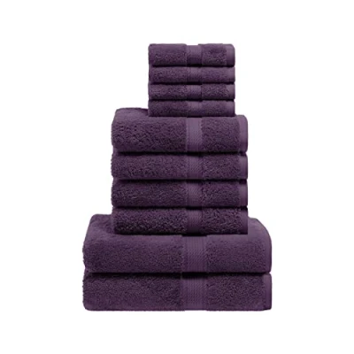 Immagine di Superior Set di asciugamani in cotone egiziano, 33 x cm, 50,8 76,2 colore: argento, 10 pezzi