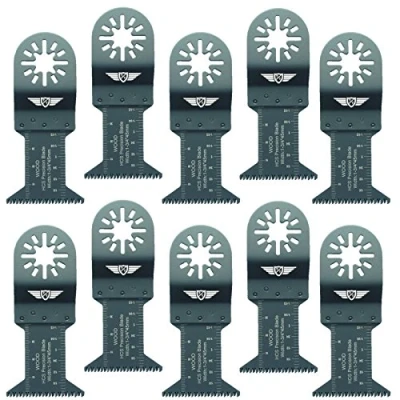 Immagine di 10 x 44 mm TopsTools UN44J_10 Lame da taglio per legno grosso compatibili con Bosch Fein (non StarLock) Makita Milwaukee Einhell Ergotools Hitachi Parkside Ryobi Worx Workzone Accessori multifunzione