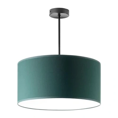 Immagine di Miratic Lampada a Sospensione Corta con Sorgente Luminosa Sostituibile E27 max. 60W (non inclusa) Paralume in Tessuto (verde bottiglia)