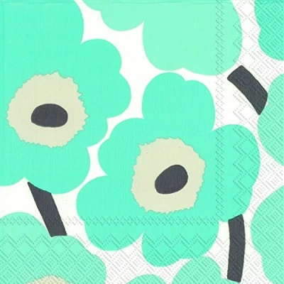 Immagine di Marimekko Unikko Tovaglioli di carta tradizionali, design finlandese Marimekko, 50,8 cm