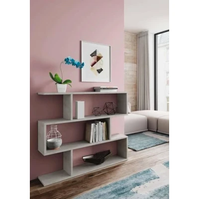 Immagine di Dmora Libreria Decorativa e Funzionale, Colore Grigio Cemento, cm 97 x 25 h110, Bifacciale, Small