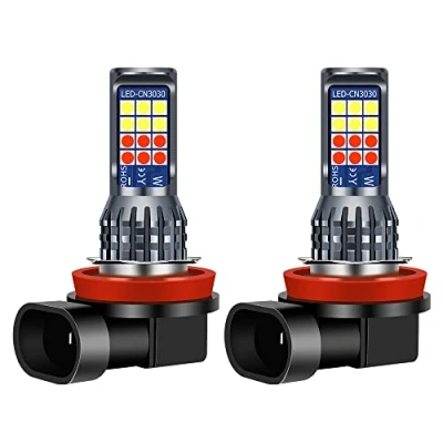 Immagine di Yifengshun 2 x H8 / H11 lampadine fendinebbia a LED bianco&amp;rosso 24SMD 3030 Chip colori per Luci di marcia diurna DRL 12V