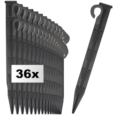 Immagine di com four® 36x Chiodi da Terra in plastica Ancoraggio a Durevole e Resistente ai Raggi UV per Campeggio, Giardino, Spiaggia picchetti Esterni