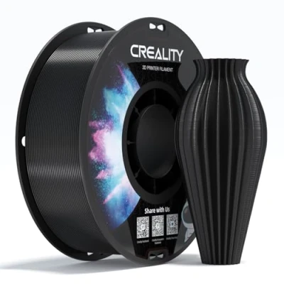 Immagine di Creality CR PETG PLA Filamento di Stampante 3D 1,75 mm, Eccellente Durezza, Alta Precisione, Inodore, Non Tossico, Resistente all&#039;umidità, 1 kg (2,2 libbre) per Stampanti (Nero)