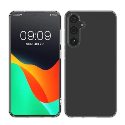Immagine di kwmobile Cover Compatibile con Samsung Galaxy A55 5G Custodia Morbida in Silicone TPU Crystal Case Flessibile trasparente