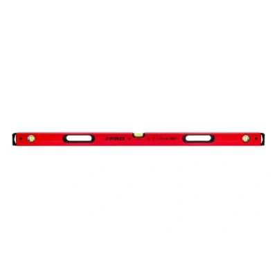 Immagine di PRO800 Livella a bolla 120cm con Profilo Ergonomico ERS+ (Easy Reading System) e precisa tappi di chiusura antiurto Colore Rosso
