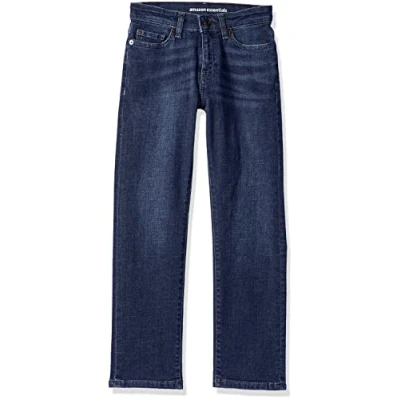 Immagine di Amazon Essentials Jeans Normali dal Taglio Dritto Bambini e Ragazzi, delavé Scuro, 7 Anni Plus