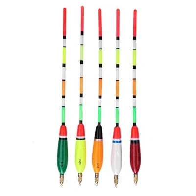 Immagine di Kit Galleggianti da Pesca, 5 Pezzi in Legno di balsa Leggero a più Colori Pesca sensibili Alta visibilità Bobber Indicatore morso Attrezzatura Pesca(5+2g)