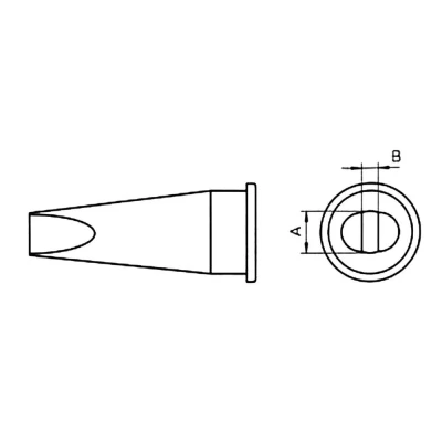 Immagine di Weller LHT C punta di saldatura Forma a scalpello, dritta Dimensione 3.2 mm Lunghezza punte 25 Contenuto 1 pz.