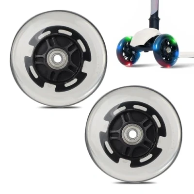 Immagine di mizikuu 2 PCS Ruote Luminose LED, 100 mm per Monopattino Scooter con Cuscinetti ABEC 9 Tutti i Tipi di Pneumatici da