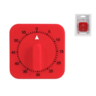 Immagine di Home 8150303 Timer Meccanico Quadro Da Cucina Tic Tac Timer, Plastica, Rosso, cm 6 x 3 H