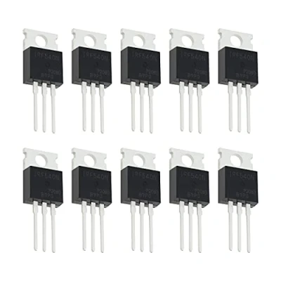 Immagine di ECSiNG 10 transistor MOSFET a canale N IRF540N, classificato ESD, TO 220, 33 A, 100 V, 3 pin, internazionale, per l&#039;industria domestica e il fai da te
