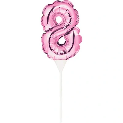 Immagine di Creative Converting Pallone foil autogonfiante 23 x 9 cm Numero 8 Rosa, Number 8, 8C337515