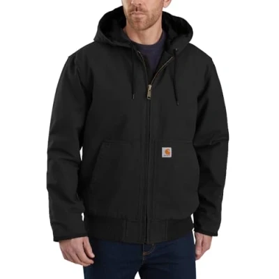 Immagine di Carhartt Giacca Imbottita Active, Vestibilità Ampia, In Tessuto Washed Duck, Uomo, Nero, L