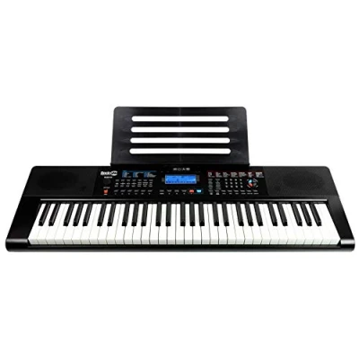 Immagine di RockJam RJ461AX 61 Key Tastiera digitale portatile Alexa con supporto per musica, alimentatore, app pianoforte semplice e adesivi tasti nota