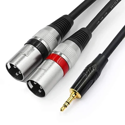 Immagine di Tisino Cavo 3,5 mm a XLR, 3.5mm Doppio XLR Maschio Stereo Breakout Patch 2M