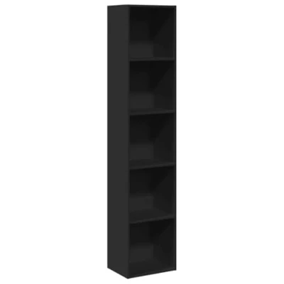 Immagine di vidaXL Libreria Nera 40x30x189 cm in Legno Multistrato, scaffale per Libri, scaffale, Contenitore, armadietto portaoggetti