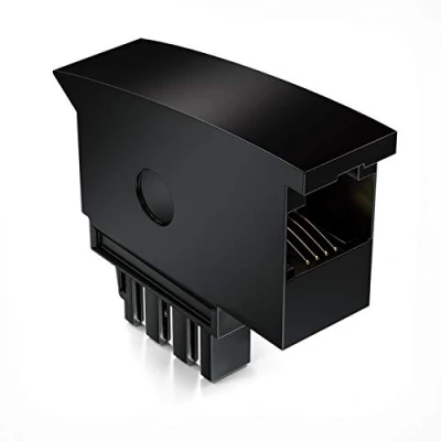 Immagine di deleyCON adattatore per telefono spina TAE F maschio a RJ11 femmina 6P4C router nero