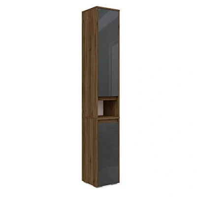 Immagine di Vicco Mobile bagno alto Majest, Antracite lucido/Noce, 30.2 x 191.5 cm