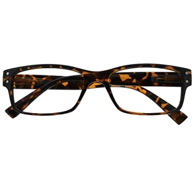 Immagine di The Reading Glasses Company Uomo Marrone Tartaruga Grande Stile Designer Lettori Cerniere Molla R11 2 +3,00 50 Gr