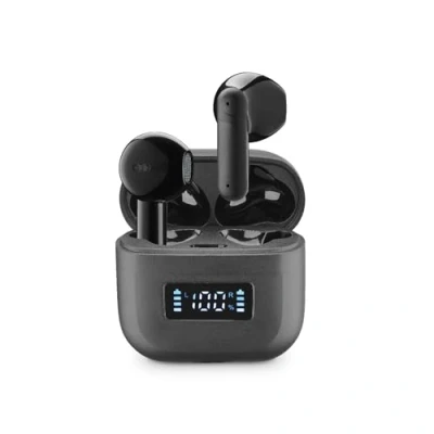 Immagine di cellularline TONE Auricolari TWS Bluetooth A Capsula con ENC (Environmental Noise Cancelling), 4 Microfoni, Display LED, Total Play Time 20 Ore, Nero