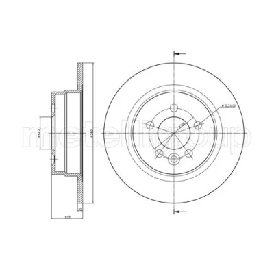 Immagine di METELLI 23 0644 Disco freno 280,0 10,0 5 64,2 pieno ROVER: 75, MG: ZT T Station Wagon